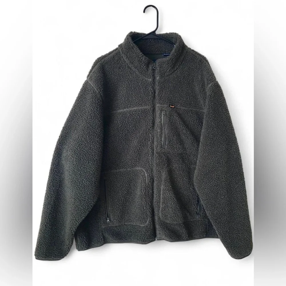 Wrangler Men's Multi-Pocket Sherpa Jacket Charcoal Size XXL Full Zip Heavyweight